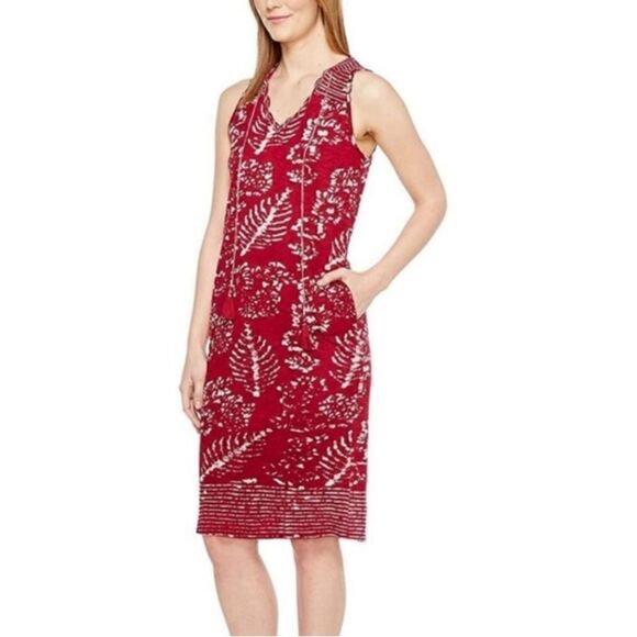 Lucky Brand Maroon Sleeveless Batik Dress Size XL - Picture 1 of 11